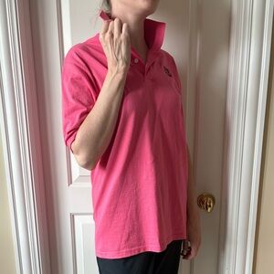 Jerzees Pink Polo Shirt Size Small Vintage 90s Polo Collared Shirt Made in USA